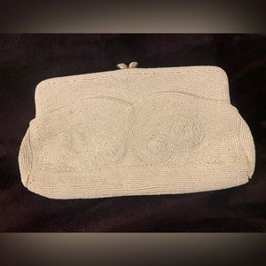 White Beaded Magid Clutch